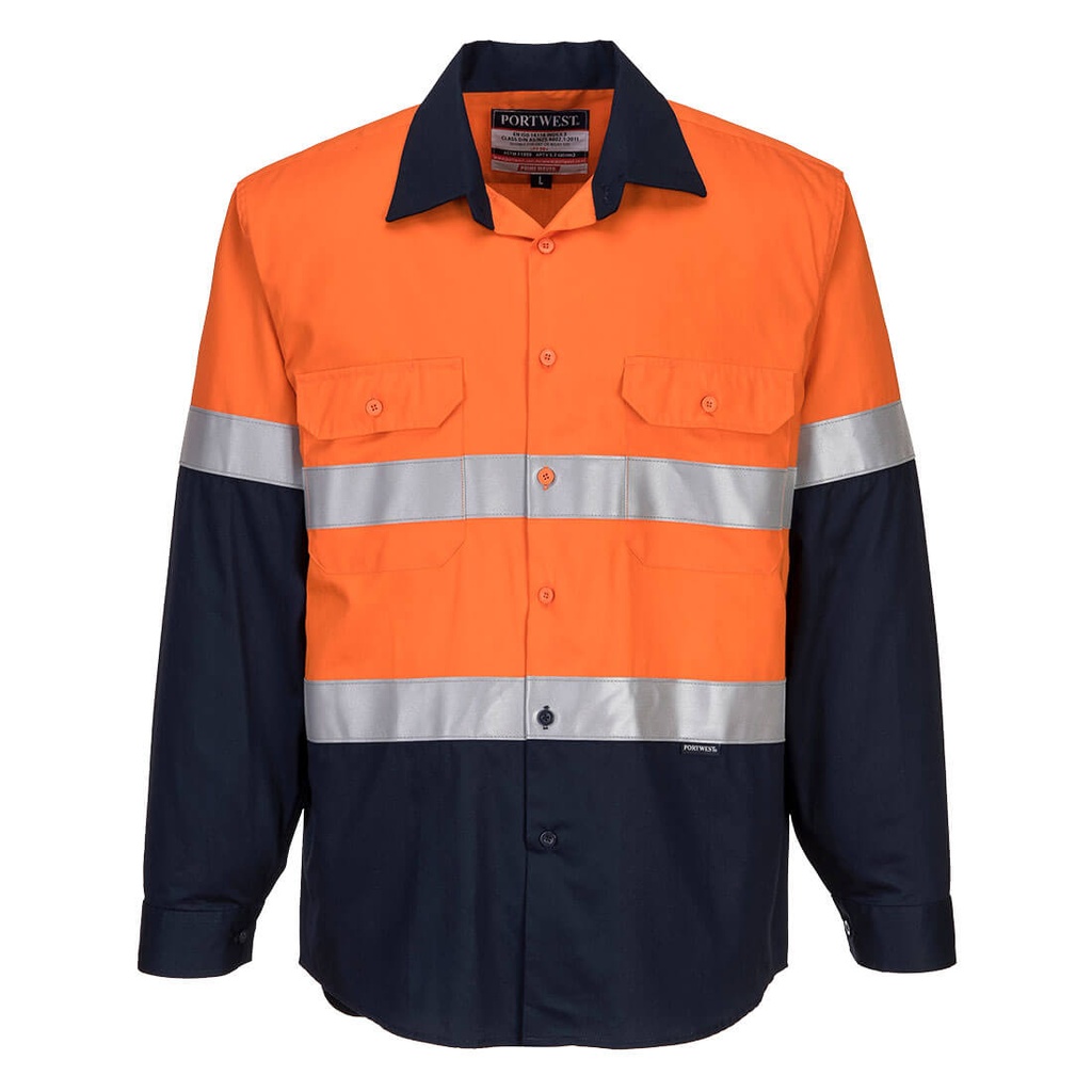[MF101ONRS] Bizflame FR Class D/N Shirt (Orange/Navy, S)
