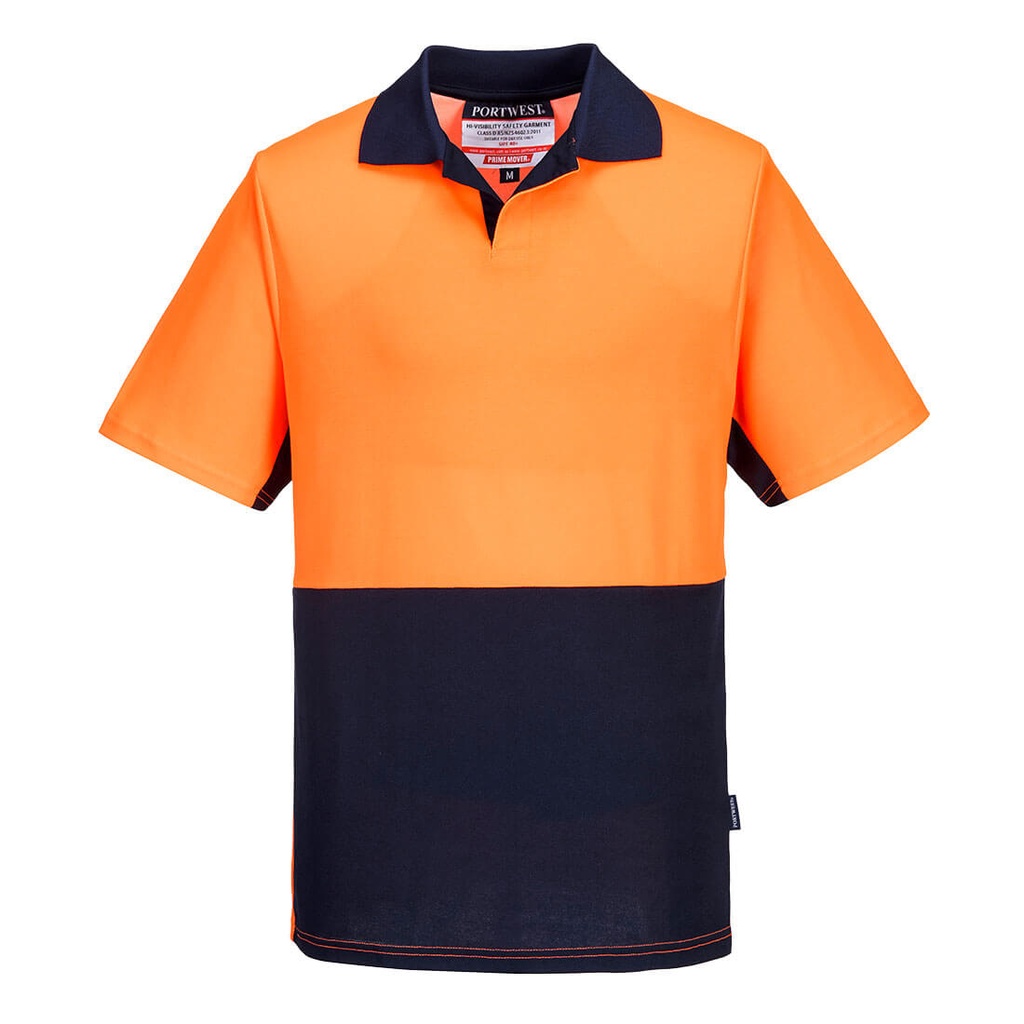 [MF210ONRXS] Food Industry Cotton Comfort Polo Shirt S/S (Orange/Navy, XS)