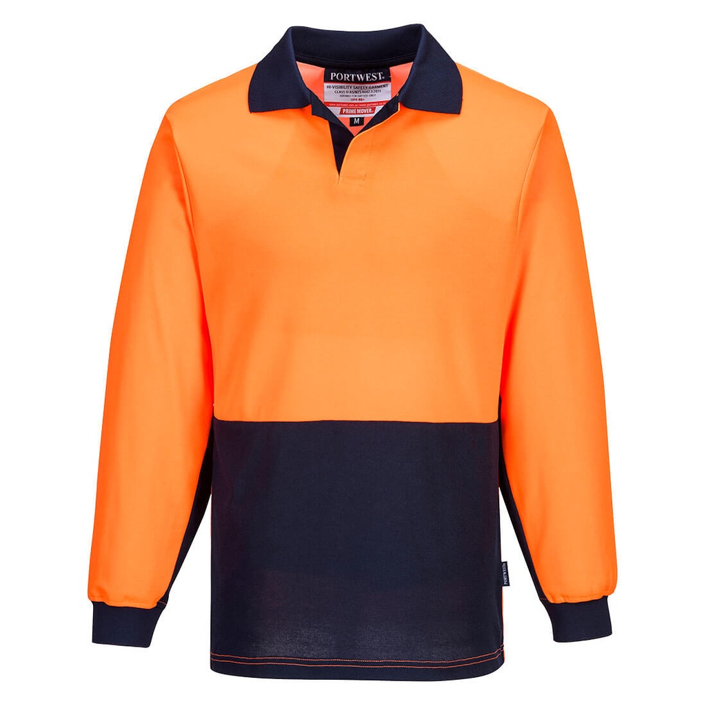 [MF213ONRXS] Hi-Vis Cotton Comfort Contrast Class D Polo Shirt L/S (XS)