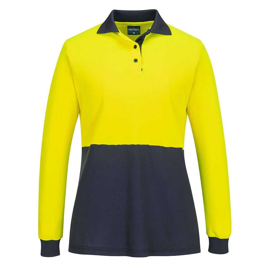 Hi-Vis Women's Cotton Comfort D Contrast Polo L/S