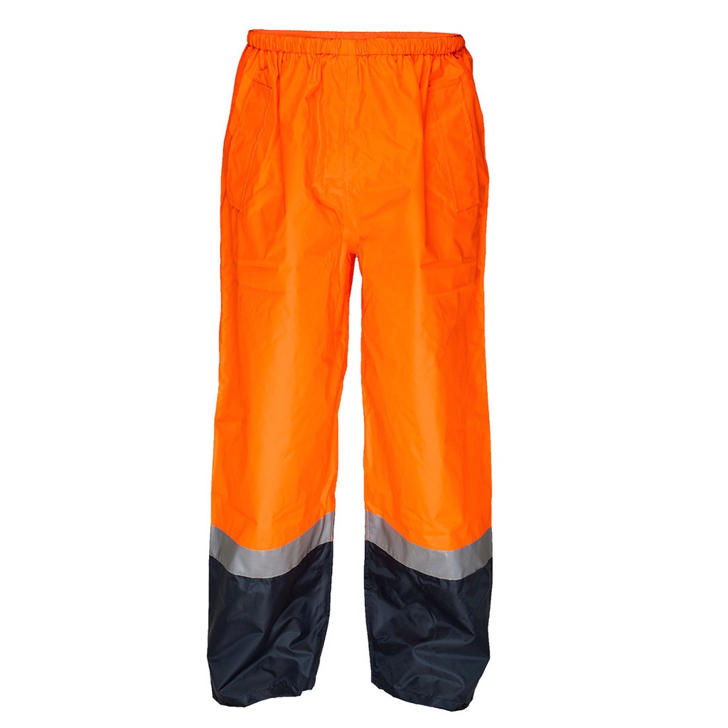 [MP202ONRS/M] Hi-Vis Contrast Rain Pants (Orange/Navy, S/M)
